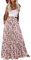 Hotouch Rock Damen Lang Hohe Taille Röcke Elegant Maxirock A-Linie Schichtung Kordelzug Midi Freizeitrock Einfarbig Rock mit Taschen Blumen-A S