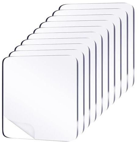 Clear Double Sided Adhesive Pads, 10pcs Super Strong Heavy Duty Waterproof Sticky Pads, Washable, Reusable Nano Gel Adhesive for Mounting, Hanging, DIY Crafts, Ideal for Home, Office, Walls