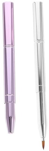 VALICLUD 2pcs Double-ended Lip Brush Retractable Makeup Brushes for Lipstick and Concealer Portable Dual-ended Design for Professional and Home Use Fine Bristles for Even Application