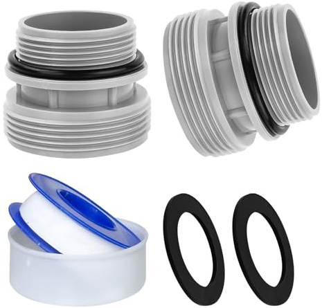 2 Stück Poolschlauch Adapter Set für Poolpumpe,1,5 Zoll Schwimmbad Schlauch Adapter Kit,Pool Schlauch Adapter mit Dichtung