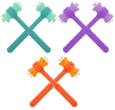 HEALSOPTHY Juguetes de Martillo de Ventosa para Bebés, 6 Piezas de Plástico | Juego Portátil, Apoyo para Entrenamiento de Reacción, Uso en Viaje y Actividades al Aire Libre