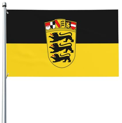 Flagge von Baden-Württemberg Prints Outdoor dekorative Flaggen 90 x 152 cm leicht und schön geeignet für Terrassen im Freien und Festivalfeiern.