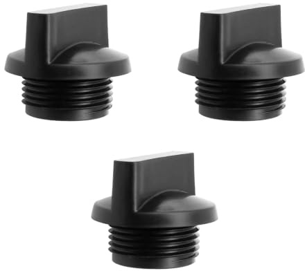 3 Stück Universelle Ablassschraube für 2 3 4 Zoll Wasserpumpen, 25mm Gewindestopfen (Feingewinde) Schwarz aus Kunststoff, Ersatzteile für Benzinmotoren Wasserpumpe
