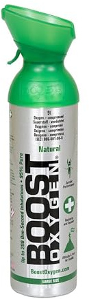 Boost Oxygen Natural 9L | Botella de Oxígeno Puro al 95% Portátil para Recuperación, Concentración y Energía