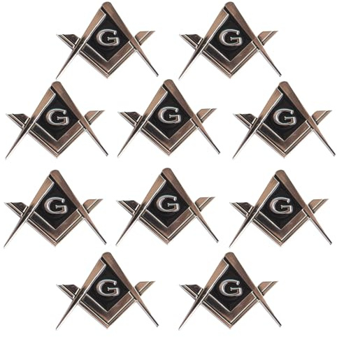 Creatrill 2.75 Chrome Plated Masonic Car Emblem Mason Square and Compasses Auto Truck Motorcycle Decal Gift Accessories (1 Piece)