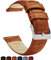 Barton Uhrenarmband Leder Alligatornarbung, Schnellverschluss-Lederarmband, wählen Sie Farbe, Länge und Breite, 16 mm, 18 mm, 19 mm, 20 mm, 21 mm, 22 mm, 23 mm oder 24 mm Standard oder lang 22mm Braun
