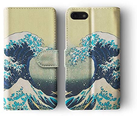 Tirita Phone Case Compatible with iPhone 7/8 / SE 2020 / SE 2022 Flip Book Wallet Cover PU Leather Japanese Art Hokusai The Great Wave off Kanagawa