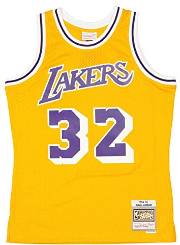 Outerstuff Mitchell & Ness Magic Johnson #32 Los Angeles Lakers NBA Kids Swingman Home Jersey - S