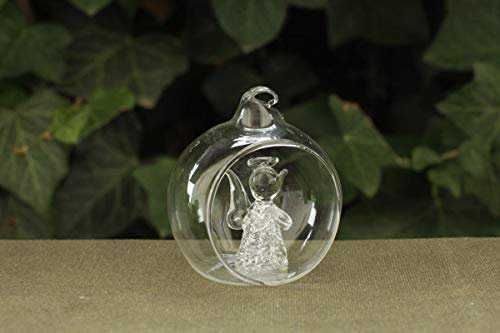 condecoro Christbaumkugel Glas mit Engel D7