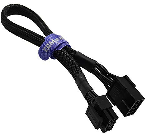 COMeap PCIe 8 Pin to CPU 8 Pin (4+4) EPS-12V Adapter, Black, Male-to-Female, Motherboard Power Cable, Compatible with Motherboards, 13.3 inches, 12V DC, High Speed