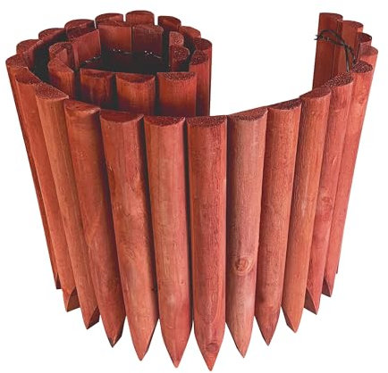 Worth Gartenzaun aus Holz, flexibel, dekorativ, 30 cm, Braun
