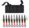 Swords and more Edelstahl-Kunai, 9er-Set mit Scheide, rutschfester Griff, japanische Wurfmesser, Stahl, Zubehör für Anime-Cosplay, Schwarz (9 Wurfmesser)