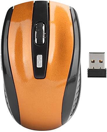 mumisuto Souris sans Fil, 2,4 G avec RéCepteur USB Souris Optique Ergonomique sans Fil Rechargeable Accessoires pour Ordinateur Portable avec Dpi RéGlable Ordinateur Portable 250hz (Orange)