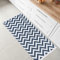 Fashion4Home Teppich Läufer - Tepiche für Wohnzimmer, Schlafzimmer, Küche, Kinderzimmer, Badezimmer - Boho Kelim - Läufer Flur, Zigzag-Blau-Weiß, Größe: 60x180 cm