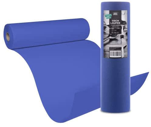 STAUBPIRAT Airlaid Tischläufer, Gastronomiequalität 65g je qm, Easy Dekoration für Ihre Feier, Fest, Event, Weihnachten, Geburtstag, Silvester, Rolle 40 cm x 24 m (Royalblau)