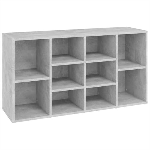 vidaXL Schuhbank Schuhschrank Sitzbank Schuhregal Bank Schuhaufbewahrung Schuhständer Schuhtruhe TV Schrank Betongrau 103x30x55cm Holzwerkstoff