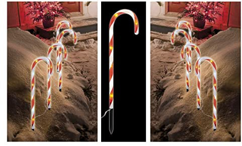 Benelando 8x LED Zuckerstangen beleuchtet außen Lichterkette innen Lichtschlauch Weihnachtsbeleuchtung Deko