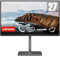 Lenovo L27m-30 Gaming Monitor - 27 FullHD Display (1920x1080, IPS, 4 ms, 75Hz, Input HDMI+VGA+USB Typ C, USB-C auf USB-C Kabel, FreeSync) Einstellbar in Neigung/Höhe/Drehung/Pivot - Schwarz