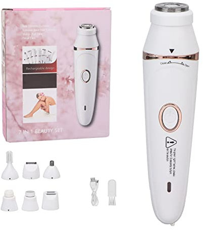 7 in 1 USB Elektrischer Augenbrauen Rasier, Damenrasierer elektrisch, Ganzkörper Waschbarer, Schmerzfreie Augenbrauen Trimmer Frauen Für Körper Gesichtshaare Lippen Kinn