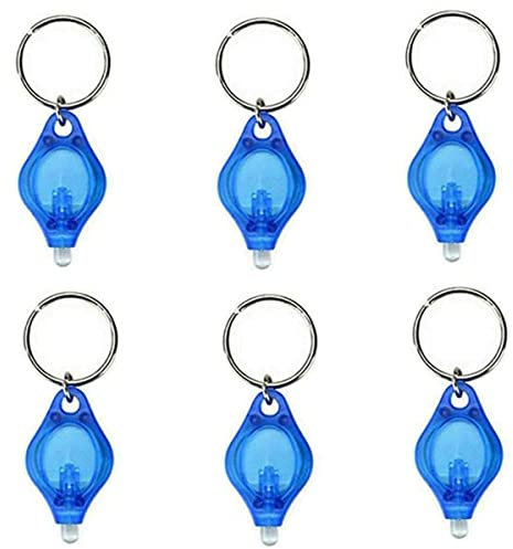 MACHSWON 6PCS Mini Keychain Torches Flashlight UV Money Checker Key-Chain LED Money Detector Light Key Ring Light Torch Blue