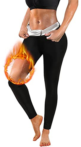 LIPIODOL Pantaloni Sauna Dimagranti, Leggings Anticellulite Donna Fitness, Pantaloni Sauna Pantaloni di Perdita di Peso, Pantaloni Sauna Vita Alta Hot Thermo Neoprene Sauna Sudore