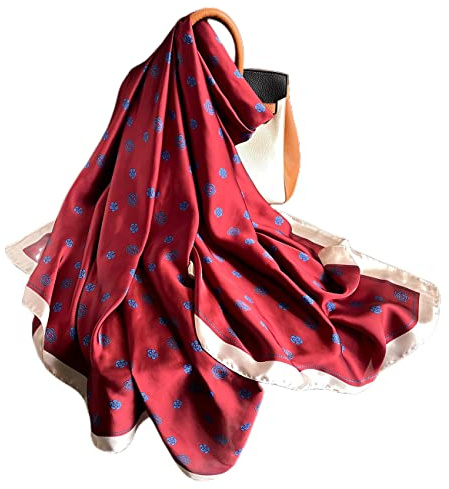 FAIRYGATE Silk Scarves for Women UK Satin Retro Printed Large Flower Pattern Soft Warm Long Shawl Wrap Sunscreen All Season Ladies Scarfs Gifts 42008