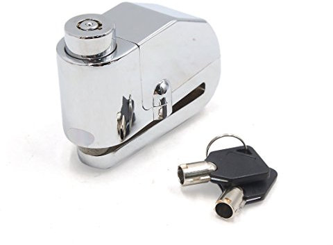 Ruilogod Silber Ton Motorrad Motorrad Sicherheitssicherheit Bremsscheibenschloss Lockset W 2-Taste