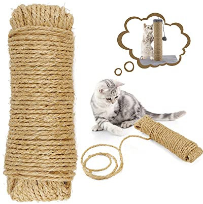 HAPPY HACHI Sisalseil für Kratzbäume, Sisal Kratzbaum Ersatz Hanfseil Katzen Zubehör für Katzen Kratzbaum Kratzseil Haushalt Garten Deko, Haushalt, DIY, Dekoration (20m)