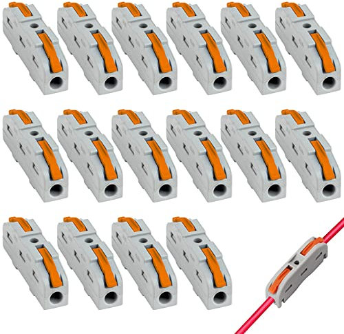 Morsetti Elettrici,Connettori Elettrici,Morsetti Elettrici Rapidi,Kit Morsetti Elettrici,Connettori Cavi Elettrici,Connettori Elettrici Rapidi,per Cavi Fissi Flessibili (16)