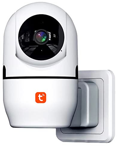 Cámara IP Tuya Wifi, enchufe inalámbrico 1080P color visión nocturna inteligente PTZ alarma de detección de movimiento P2P vigilancia de seguridad del hogar,2mp