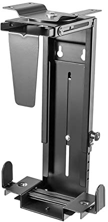 SOTECH PC-Halter II mit 360-Grad-Drehung (Höhenverstellung 300–533 mm, Breitenverstellung 88–203 mm, mit Diebstahlsicherung, Tragfähigkeit bis 10 kg, schwarz) Unterbau/Wandmontage Computer Halter