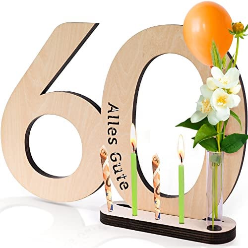 Milula Studios Holzzahl Alles Gute - Holzschild Gästebuch. Geburtstag, Jubiläum oder Hochzeitstag by (60)