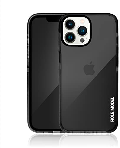 ROLE MODEL® Cybercase - Transparente Schutzhülle mit Kameraschutz und Displayschutz - Intensive Farbe und ungewöhnliches Design - kompatibel mit iPhone 13 Pro Max (Onyx Black Edition)