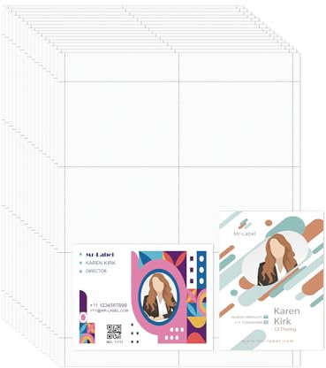 Mr-Label 150 Namensschild-Einsätze, 230 g/m², schwere Einlage, 7,6 x 10,2 cm, zweiseitig bedruckbarer Karton, mikroperforiert, weiß, kompatibel mit Tintenstrahl-/Laserdruckern