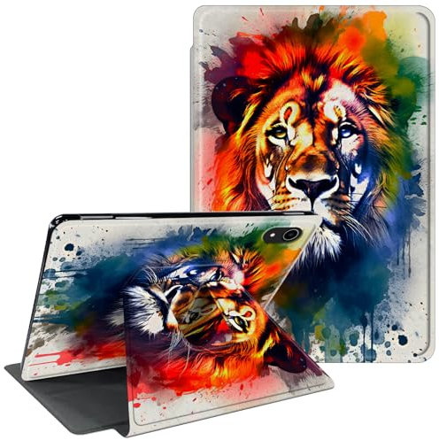 CGFGHHUY Étui de protection intelligent pour iPad 10,9 2022 avec support rotatif à 360 degrés, fonction veille/réveil automatique, motif lion mignon