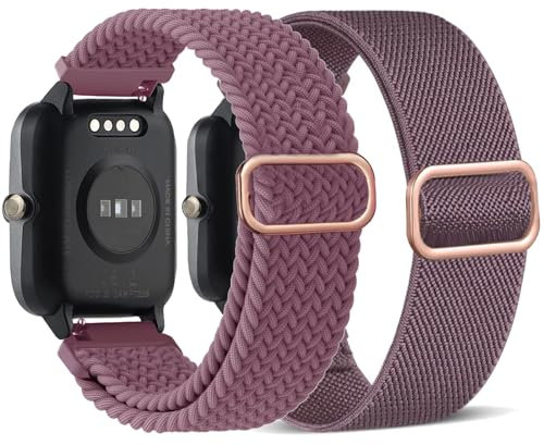 TUCOMO Armband für 19mm Veryfitpro ID205L, Willful ID205L SW021/YAMAY ID205L SW021/LIFEBEE ID205L, Dehnbares Nylon Geflochtenes Loop Elastische Ersatzband für Uwatch3 GT Ufit Herren Damen