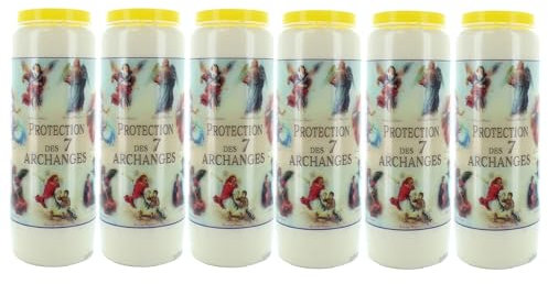 6 Kerzen Novene des 7 Erzengels – 17,5 cm – Kerze Novene – Christian Cult aus pflanzlichem Wachs
