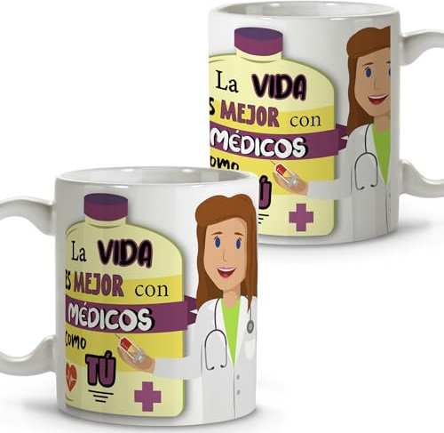 LolaPix Taza medica. Tazas originales para regalar. Regalos para medicos. Tazas personalizadas. Taza cerámica 330 ml.