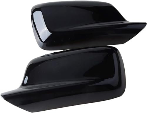RUIHAHA Auto Spiegelkappen Für BMW 7er E65 E66 2001–2008 3er E46 Coupe 1999–2006 Seiten Rückspiegelgehäuse Spiegel Abdeckung Rückspiegelkappe Ersetzen Sie die Tuning Zubehör,1 Pair Glossy Black