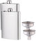 Flachmann Edelstahl 304 8 Oz mit Trichter - Auslaufsicher, Stilvoll und Tragbares Flaschen-Set für Männer und Frauen (Silber) (2 PACK)