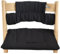 Kadem® Sitzkissen 100% Bio Baumwolle | Classic Kissen Sitzbezug Hochstuhlauflage | 2-teilig passend für Stokke Tripp Trapp Kinderhochstuhl | maschinenwaschbar einfache schnelle Befestigung | schwarz