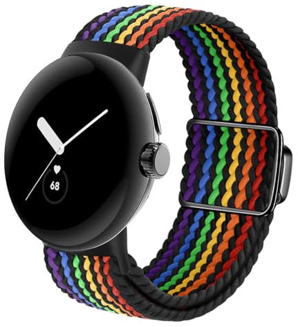 SimpleThings Magnetisches Nylon-Armband für Google Pixel Watch 4/3/2/1 (41mm), Verstellbares Geflochtenes Elastisches für Pixel Watch Sportarmband