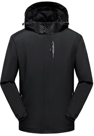 SUKUTU Veste imperméable d'extérieur pour homme Manteau de pluie léger Manteau respirant et coupe-vent pour le voyage Manteau imperméable pour la randonnée
