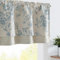 TOPICK Floral Kitchen Curtains Short Cafe Curtains Blackout Double Layer Curtain Valance for Sink Living Room Cabinet Small Window Rod pocket 1 Panel Blue on Beige 18 Inch Drop