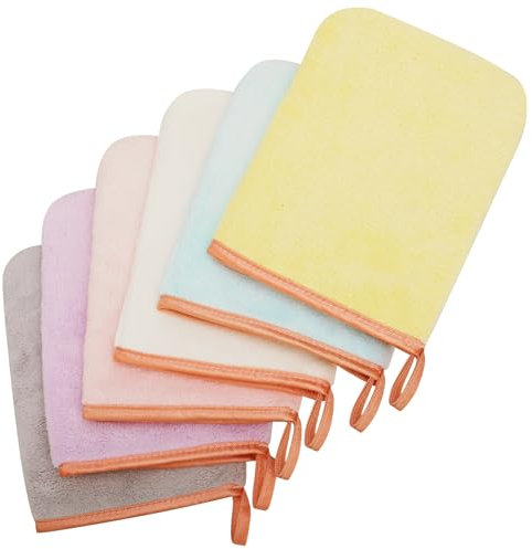 GRBAIN Gant de Toilette Microfibre Coton pour Bébé et Enfant - Serviette Visage - Gant Douche - 6 Pièces-D