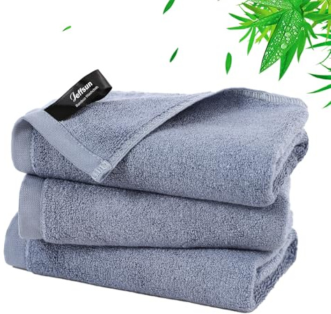 JEFFSUN XLarge Makeup Remover Towels, 33 x 33 cm, Super Soft and Gentle Face Towels for Sensitive Skin, Easy Rinse, Denim Blue Facial Cleansing Wipes