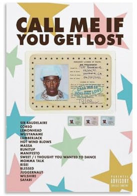 Tyler Poster The Creator Call Me If You Get Lost, Musikalbum, Musikposter für Zimmer, ästhetische Leinwand, Wandkunst, Schlafzimmerdekoration, 30 x 45 cm