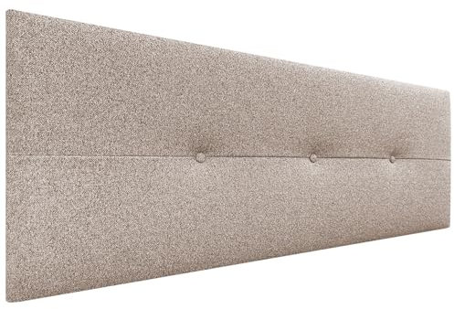 DHOME Kopfteil aus Kunstleder oder Stoff AQUALINE Pro Kopfteil, gepolstert, Luxusbett (Sandstoff, 135 cm (Betten 120/135/140))