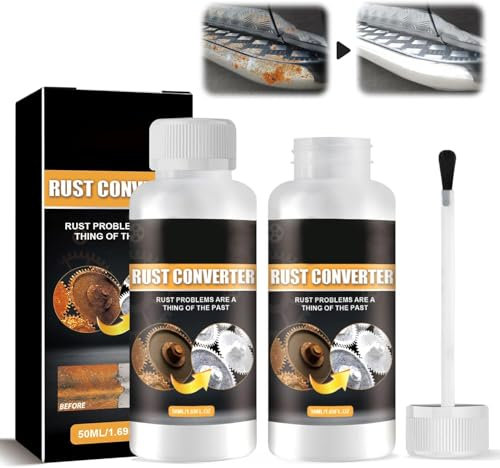 Ganbaro Multipurpose Rust Remover, Car Rust Remover, Car Chassis Rust Converter, Water-Based Metal Rust Remover, Rust Inhibitor, Rust Stain Remover, Anti Rust Remover for Car Truck with Brush, 50ml*2