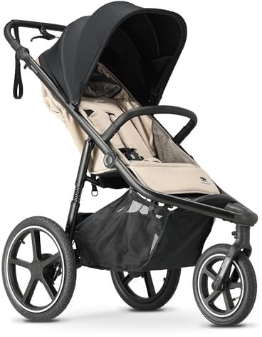 Deryan Bolt Jogger Kombikinderwagen für jedes Gelände - Zusammenklappbarer und tragbarer Buggy - Buggy zum Joggen ab 6 monate - Cream